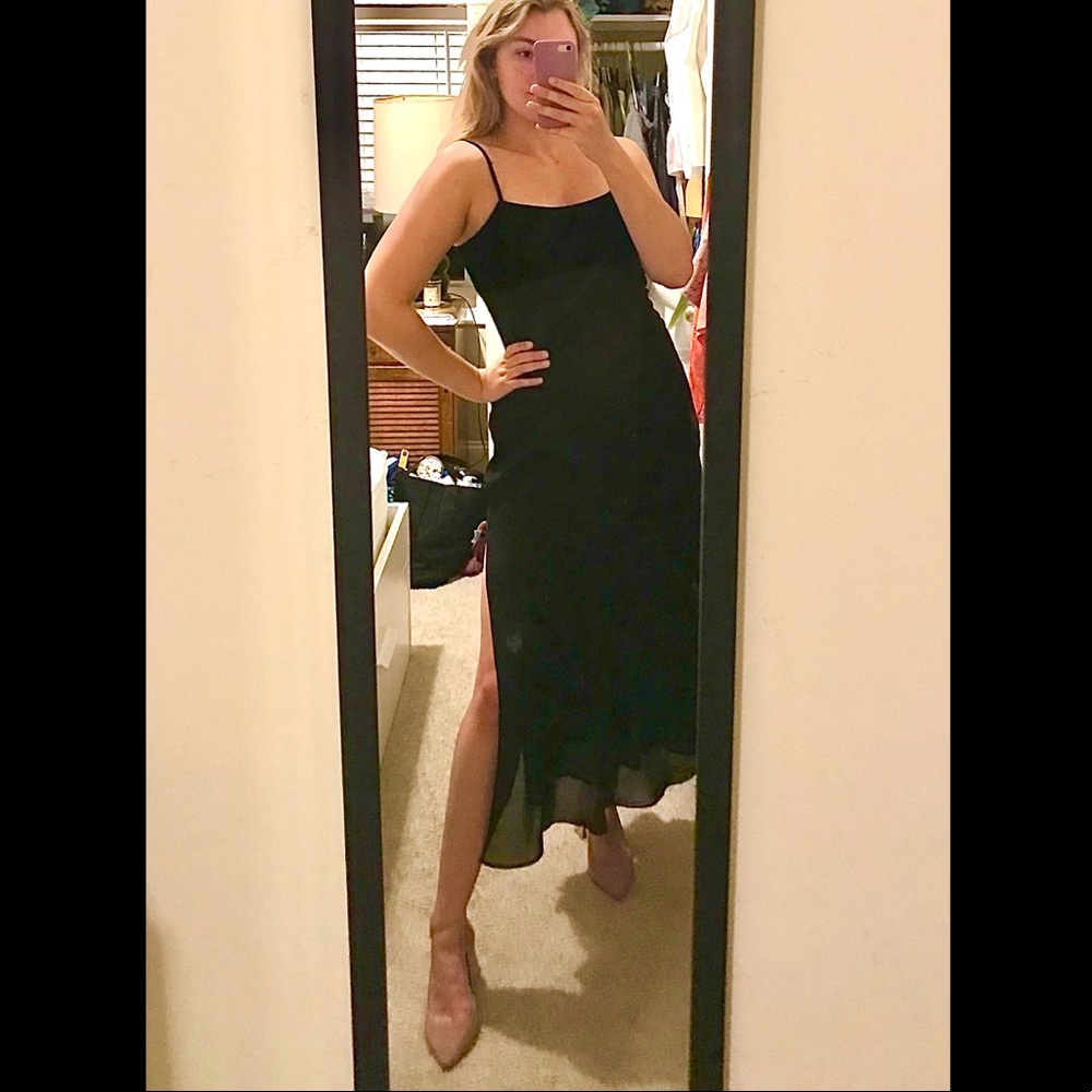 Vintage Blondie Nites Black Velvet Midi/Maxi dress